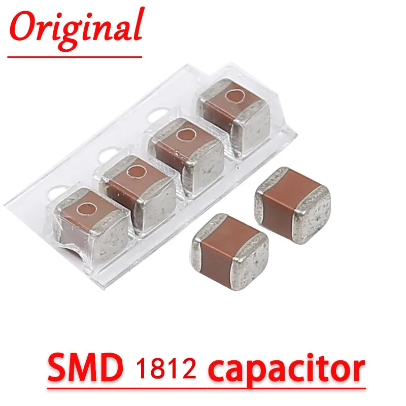 

10pcs 1812 1uF 2.2uF 4532 4.7uF 50V 100V 250V 500V Error smd Thick Film Chip Multilayer Ceramic Capacitor