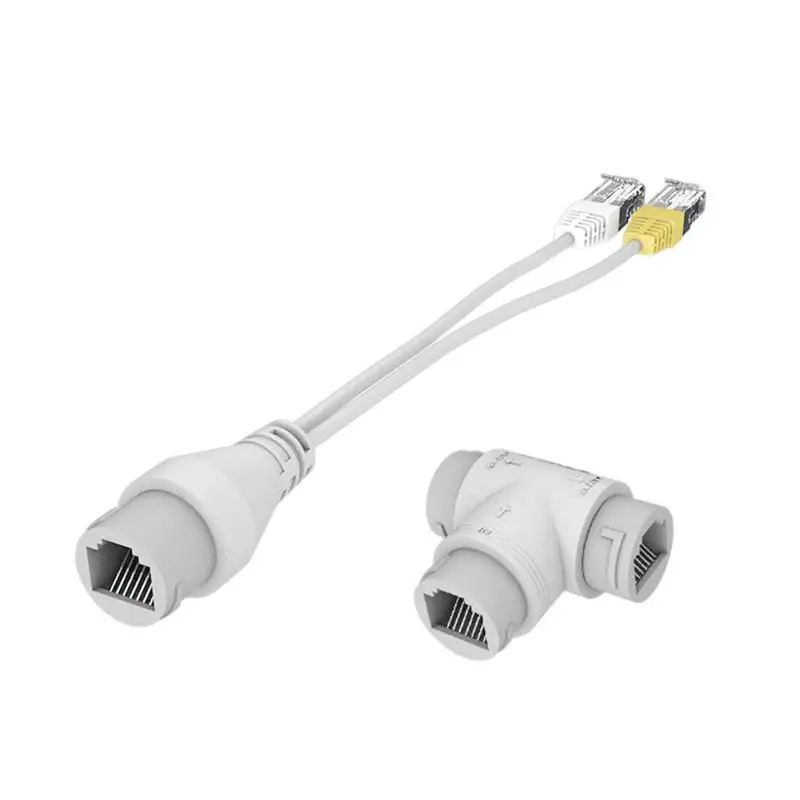 

POE Camera Cable Splitter POE Splitter Cable With RJ45 Injector 2 In 1 Power Over Ethernet Splitter With RJ45 Connector For 2