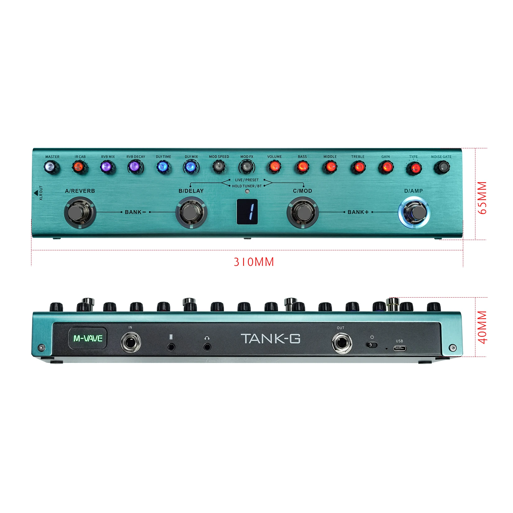 M-VAVE Tank-G электрическая гитара многофункциональная педаль с эффектами 36