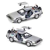 welly 124 diecast alloy model car dmc 12 delorean back to the future time machine metal toy car for kid toy gift collection