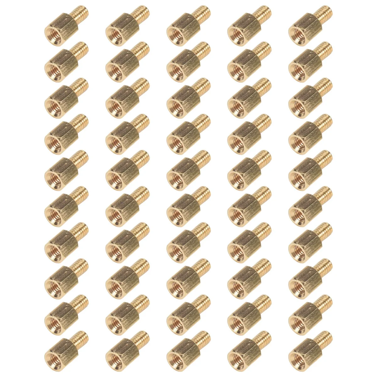 

50 шт латунный винт Φ шестигранные распорки M3 Male x M3 Female 5 мм