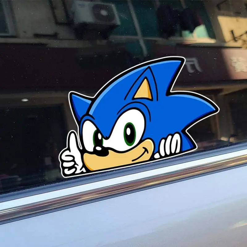 

Sonic The Hedgehog Car Sticker Latest Personality Funny Sticker Anime Cartoon Cute Car Rear Bumper Window Sticker Accessories