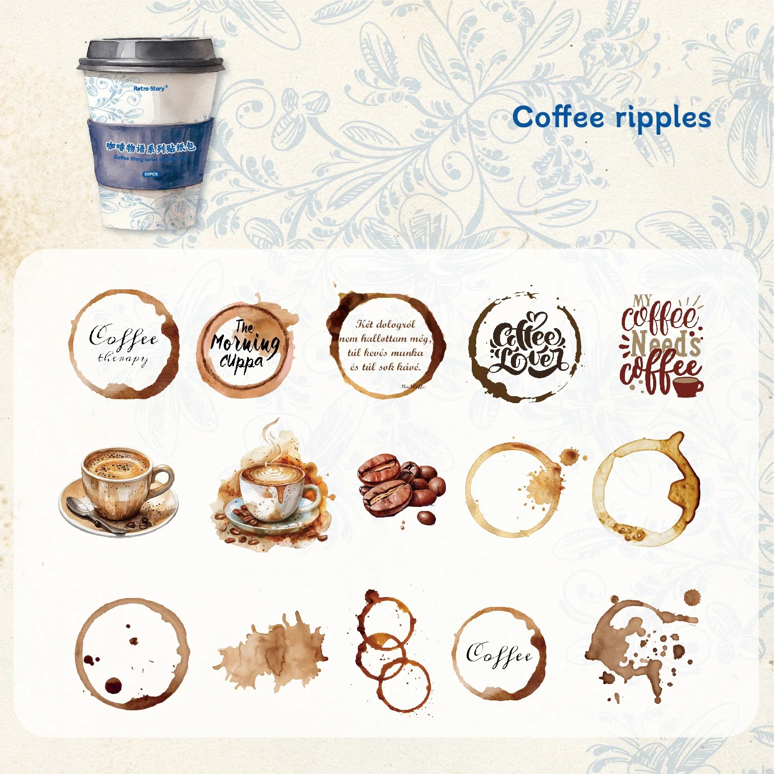 

Набор стикеров JIANWU Coffee Story Series