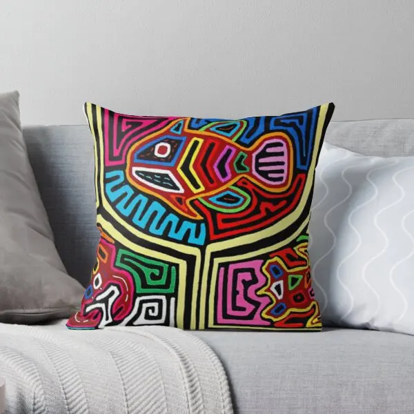 

Mola De Panama Printing Throw Pillow Cover Home Cushion Anime Square Bedroom Sofa Bed Comfort Hotel Office Pillows not include