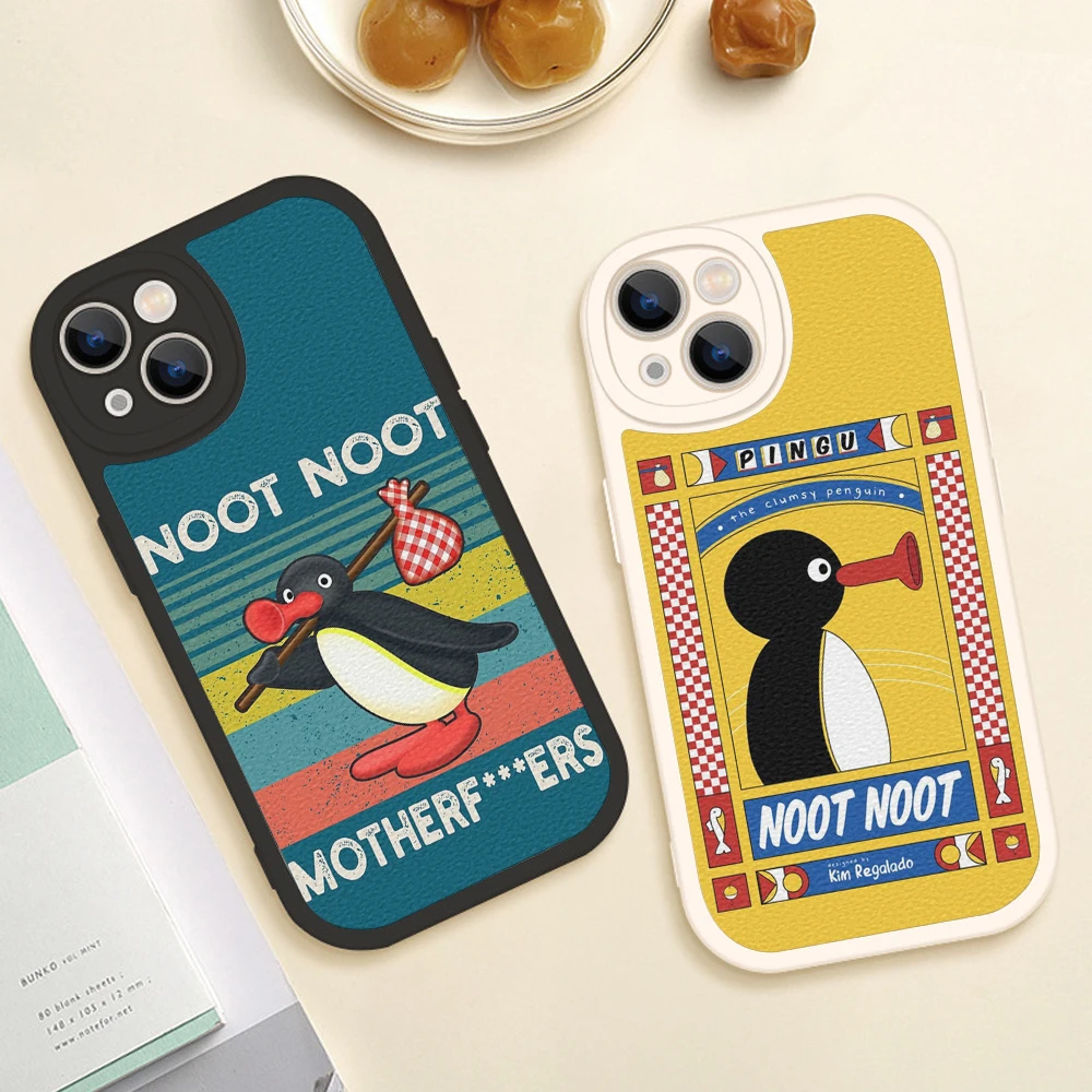 

For Iphone Noot noot pingu Phone Case for Iphone 14 13 11 12 Pro MAX 13 12 MiNi 7 8 plus iphone 14 13 PRO XS XR Lambskin Covers