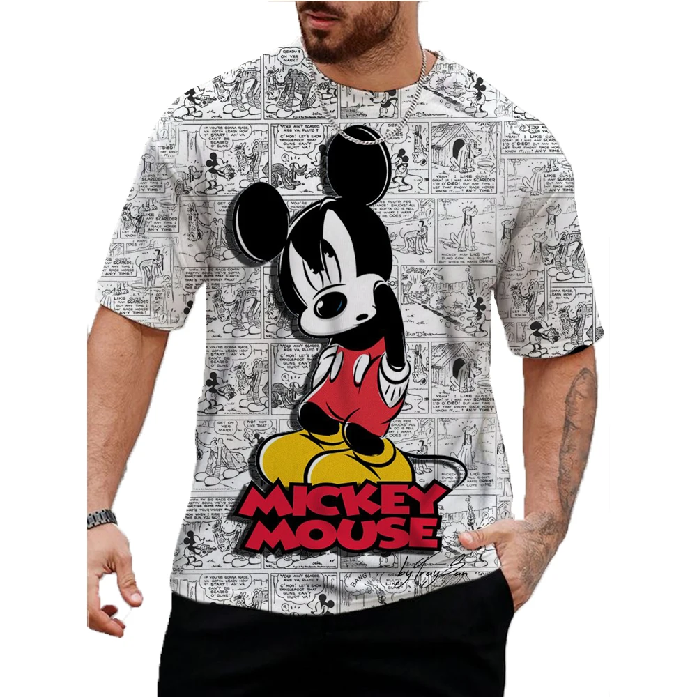Лето 2023 футболка с коротким рукавом и 3d принтом Disney Микки Маусом мужская героями