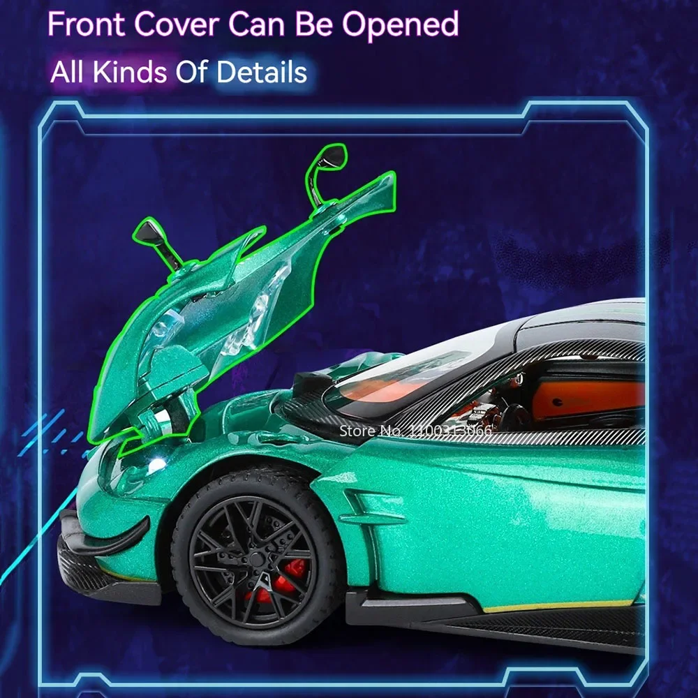 1:24 Pagani Huayra BC Cars Toys Модель 4-дверного автомобиля с открытым колесом и откатным