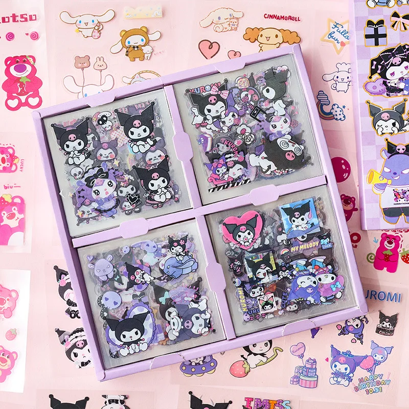 

100 Sheets Boxed Handbook Waterproof Pvc Transparent Stickers Creative Children Stationery Cute Kulomi Handbook Decorative Toys