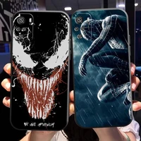 marvel spiderman venom deadpool phone case for xiaomi redmi note 10 5g 10s 10t pro carcasa liquid silicon silicone cover coque