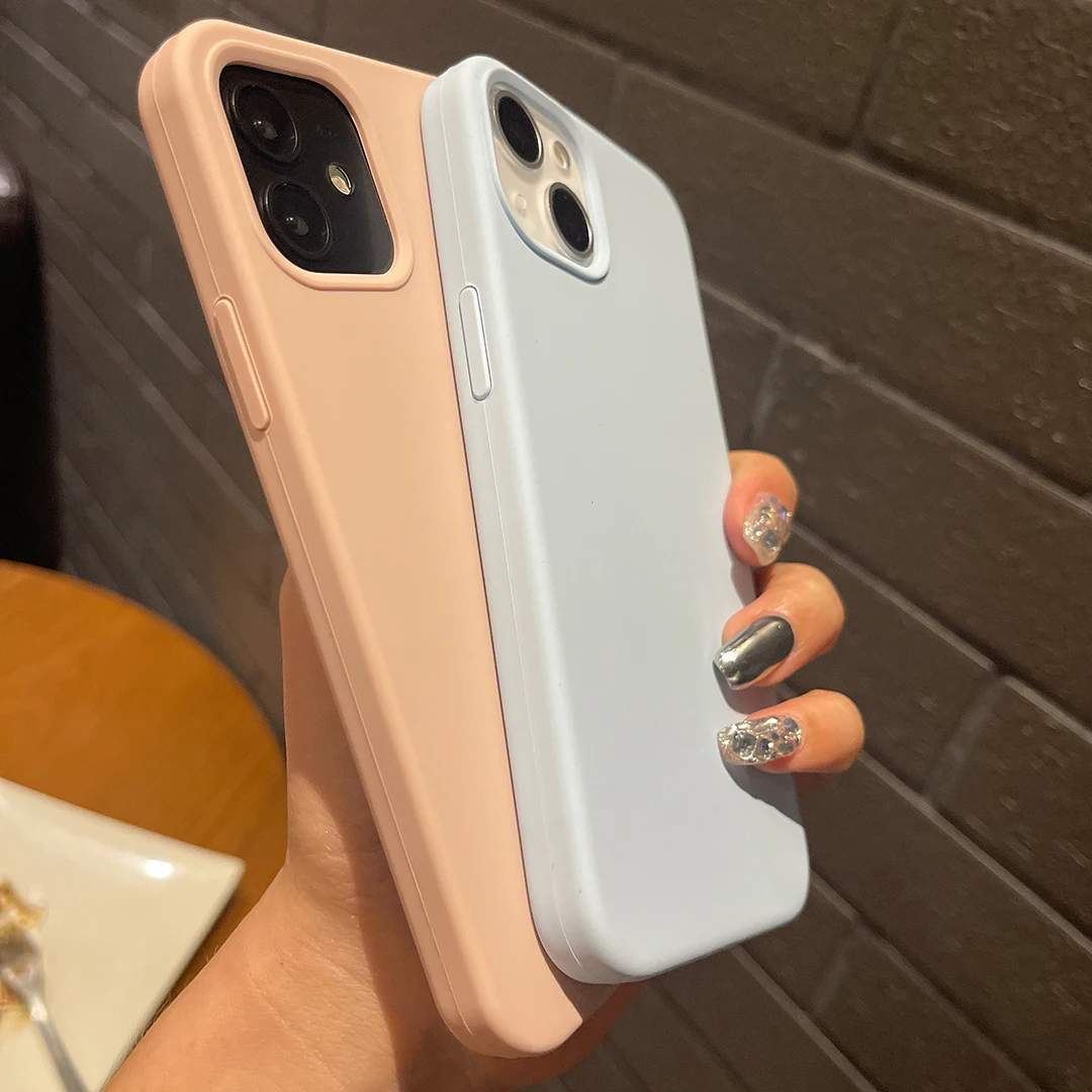 Luxury Original Silicone Phone Case For iPhone 14 13 12 11 Pro Max SE 2022 Official Case For Apple iPhone X XR XS 7 8 Plus Cover