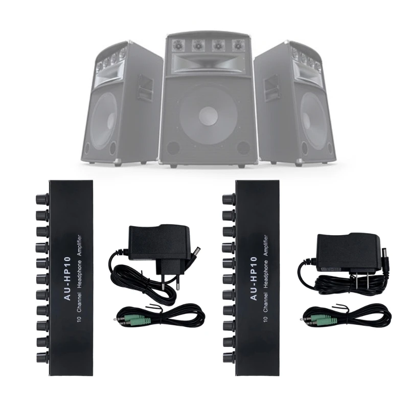 

10 Channel Headphone Speaker Amplifier Board DC12-24V 3.5mm Amplifier Distributor Separator Spliter Volume Control