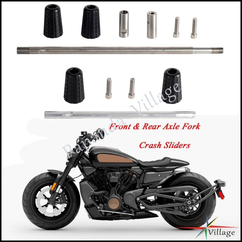 

Aluminum Motorcycle Front & Rear Axle Fork Crash Slide For Harley sportster S 1250S 2021 2022 Wheel Protector Falling Protection
