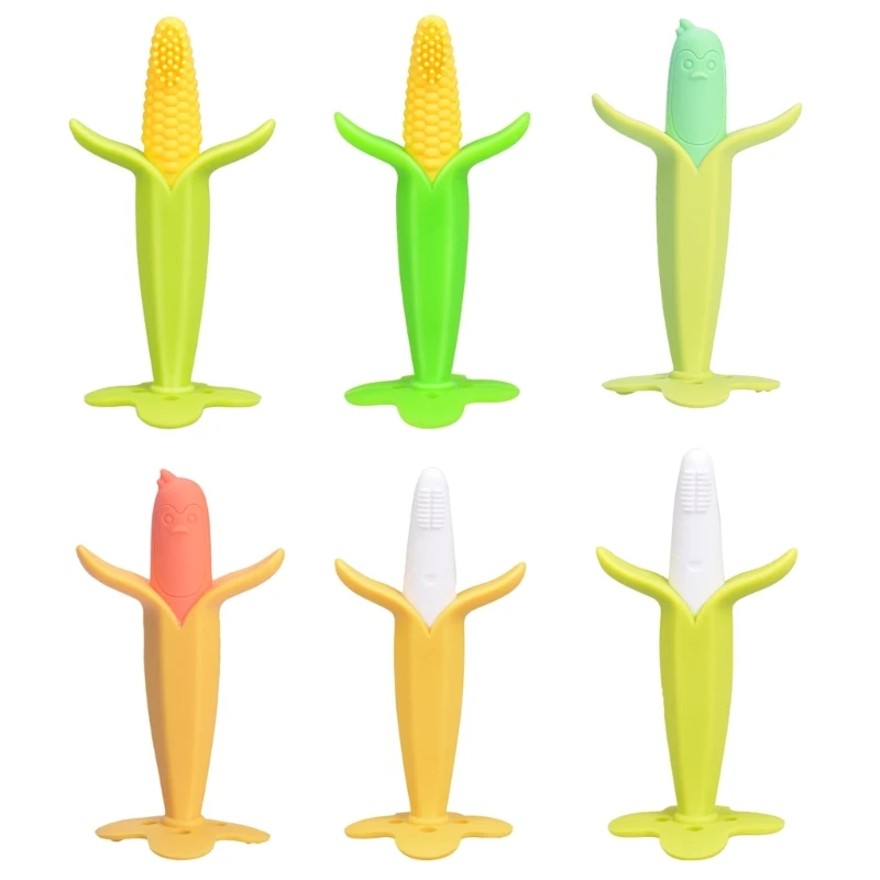 

HX5D Мультфильм Банан Кукуруза жевательная игрушка силиконовый инструмент для прорезывания зубов для ребенка душ подарок DIY соска цепочка юв...
