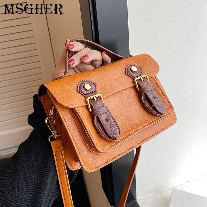 

Flap Bags For Women Solid Color Small PU Leather Crossbody Bag Female Handbags and Purse 2024 New In Trend Vintage