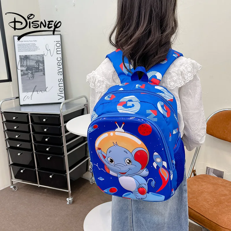 Disney Dumbo Double Shoulder Backpack for Boys Girls Kindergarten Students Large Capacity Cute Schoolbag Star Delu Free Shipping