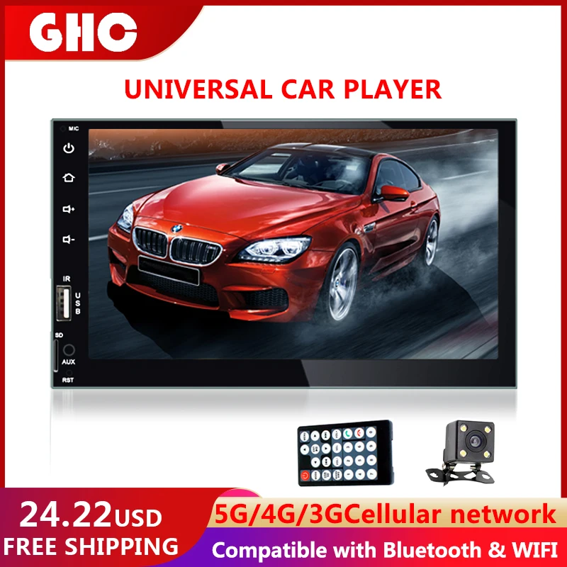

GHC 7inch RC Car Multimedia Player Universal Car Android Car Radio 2 Din Radio Coche Con Pantalla Car Radio with Screen Camera