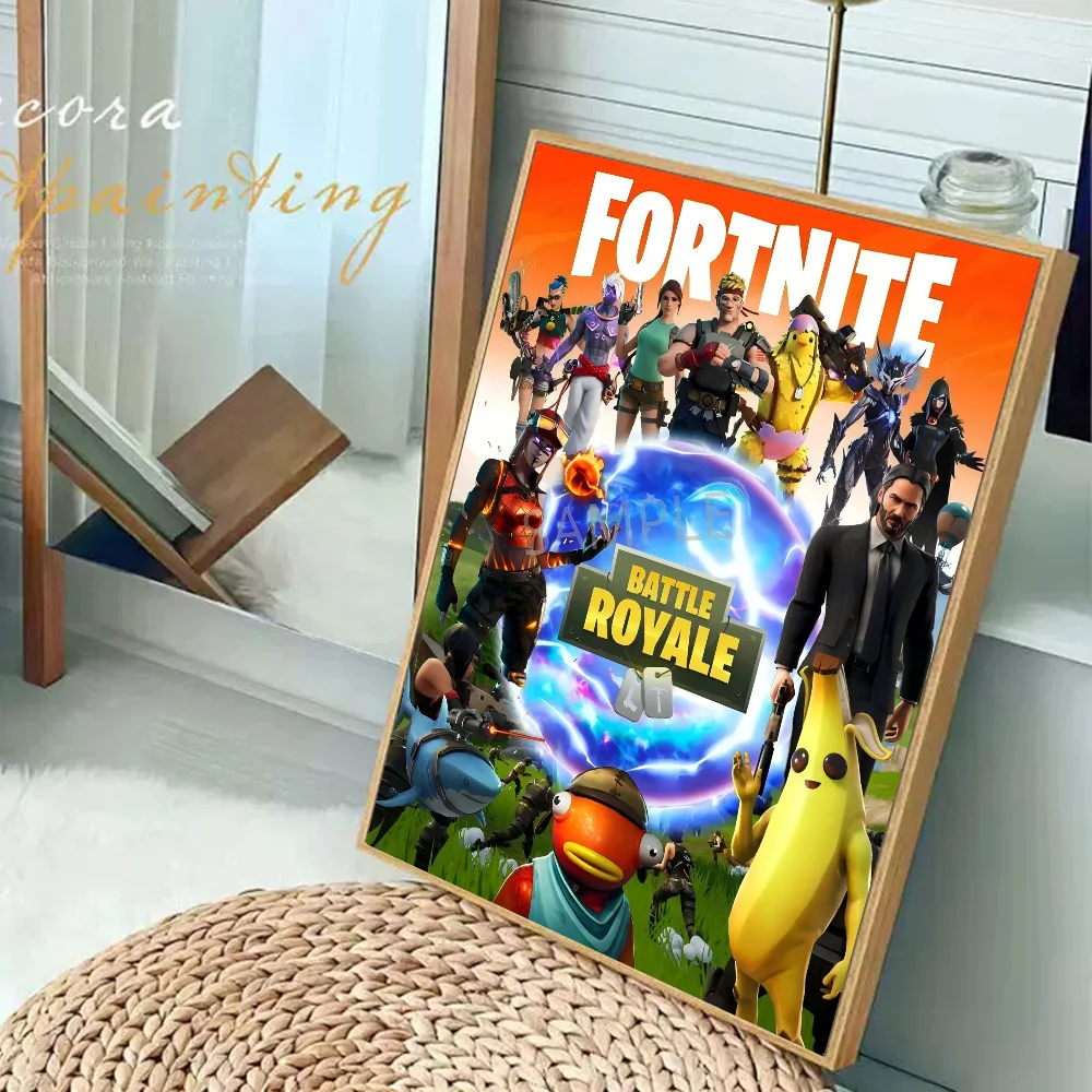 Fortnites горячая игра винтажные постеры липкие ретро наклейки из крафт-бумаги DIY