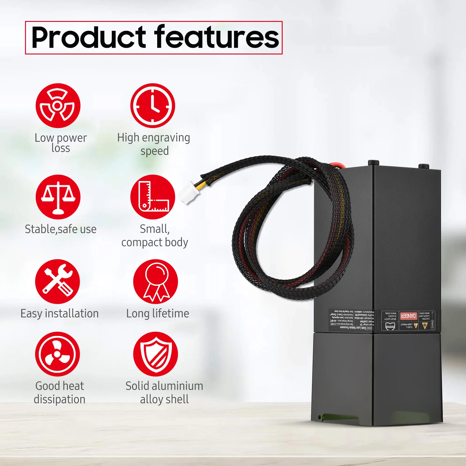 Лазерный модуль 450 нм 80 Вт фиксированное фокусное расстояние высокоскоростной