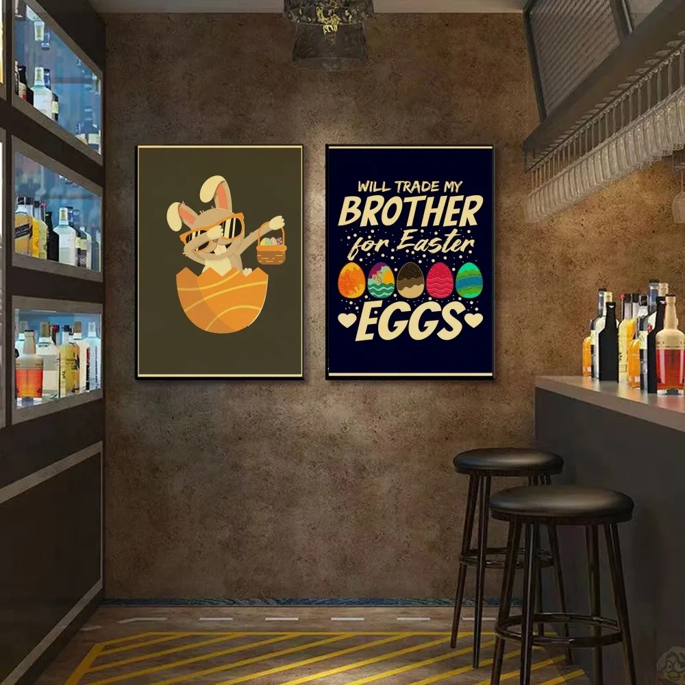 Пасхальный постер в виде кролика настенная схема принты и плакаты стикеры стиле