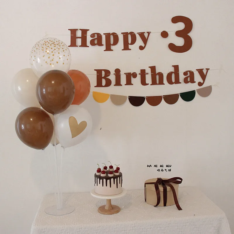

Children Happy First Birthday Banner Set Party Balloon Holder Set Baby Shower Dessert Table Decora Tiger Baby Party Supplies