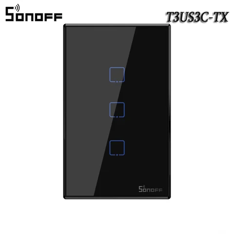 Умный настенный сенсорный выключатель SONOFF T1/T2/T3/T0 EU/UK/US 1/2/3, Wi-Fi, управление через приложение Ewelink/RF433/Голосовое управление/сенсорное управление