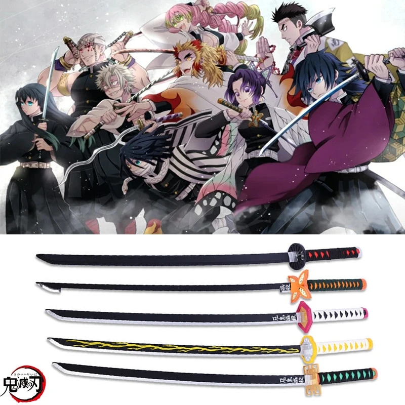

104cm Demon Slayer Real Katana Swords Anime Demon Slayer Cosplay Props Metal Props Weapon Props Long Kinfe Sharp Home Decor