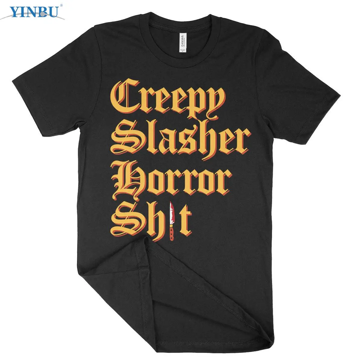 

Ужасная футболка YINBU с принтом ужасов Slasher 2023, Высококачественная графическая футболка