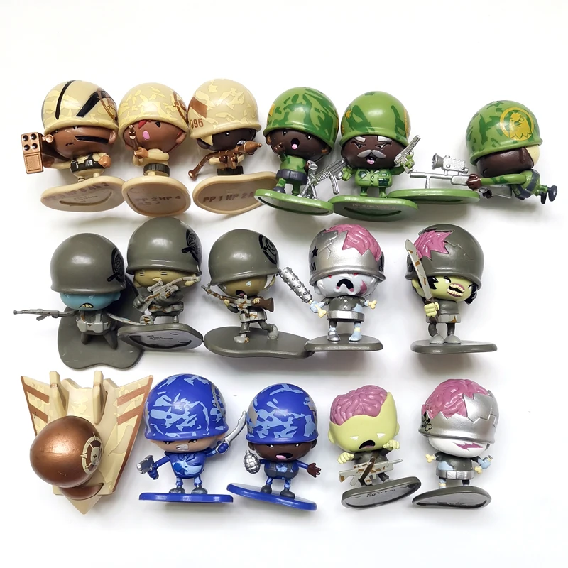 4 шт. маленькая серебряная армейская бомба зомби SWAT фигурка солдата из ПВХ модель