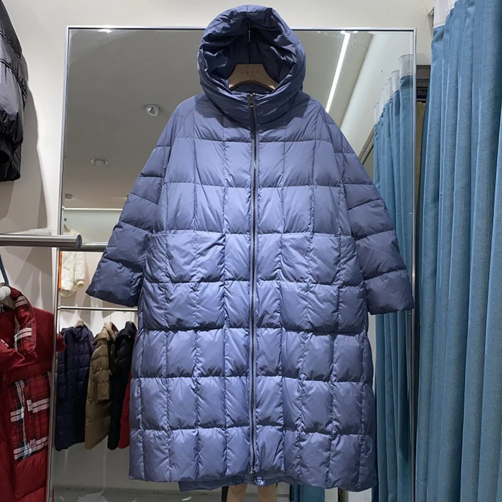 Women Loose Long Coat 90% Duck Down Jacket Winter Female Plus Size Overcoat Winter Jacket Women 2022 Stitching Hooded Parka