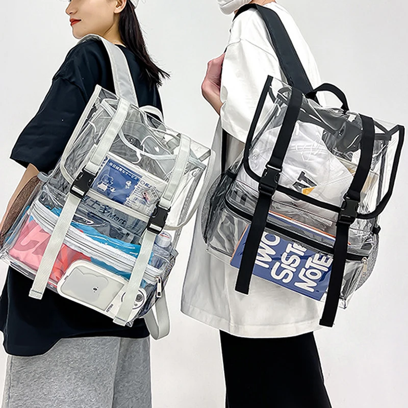 

Transparent PVC Backpack Fashion Casual Student Backpack Secondary School Students Waterproof Transparent Backpacks