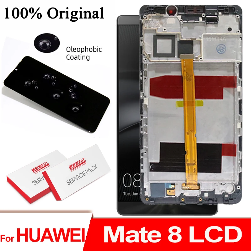 Оригинальный чехол для Huawei Mate 8 ЖК-дисплей сенсорный экран с рамкой Digitizer Замена