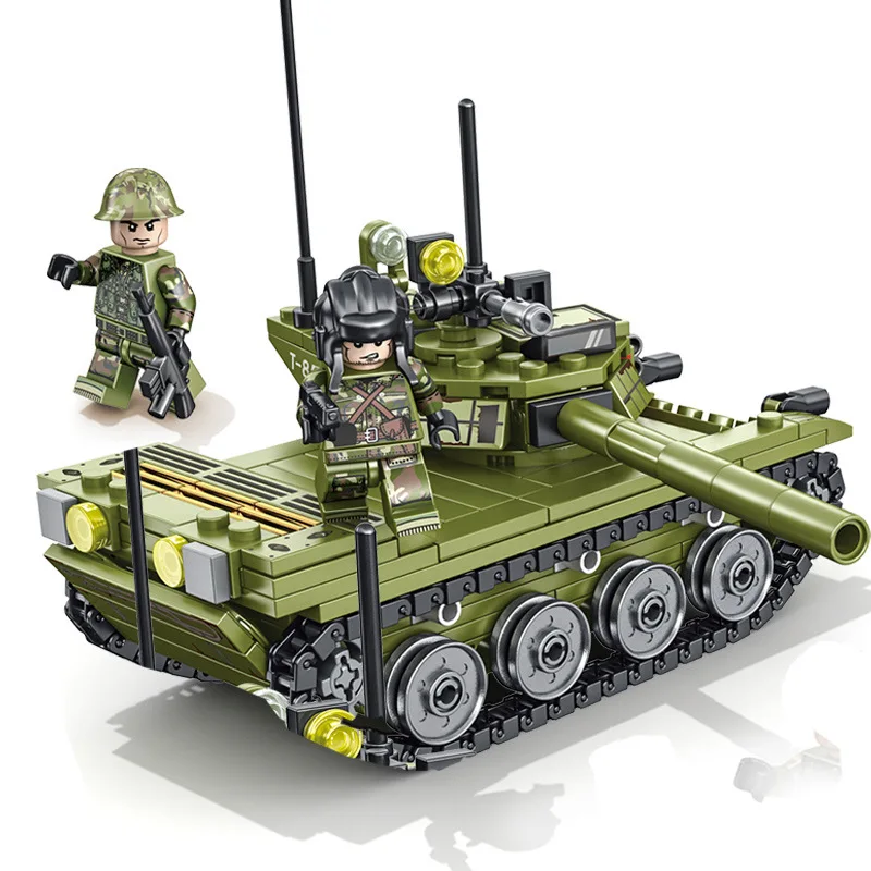 

Military Tanks WW2 Building Blocks 131 LT-38 M4A1 T-34 Tank Soldier Police Bricks Set Army Kids Children Toys Gifts