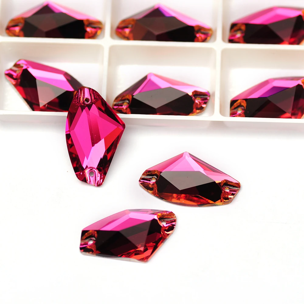 

Fuchsia Shiny Galactic Glass Strass Flatback Crystal Sew On Rhinestones Crafts Glitter 3D Sewing Accessories Design Decorations