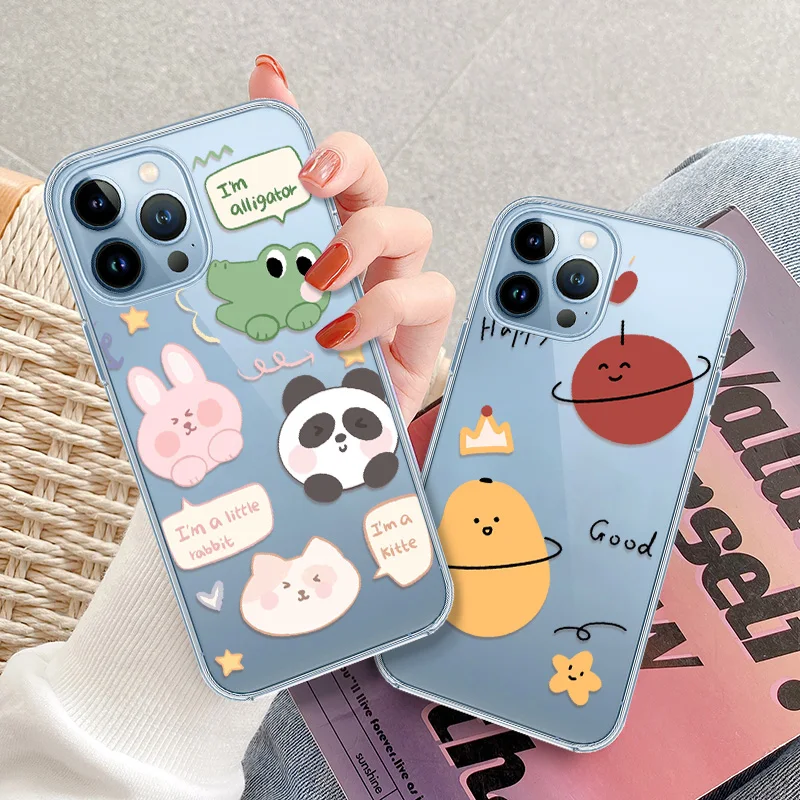 

Bumper Fundas Case for Iphone 14 13 Cartoon Panda Coque Capa for Iphone 12 Mini XS X XR 6S 7 8 Plus SE 2022 2020 11 14 Pro Max