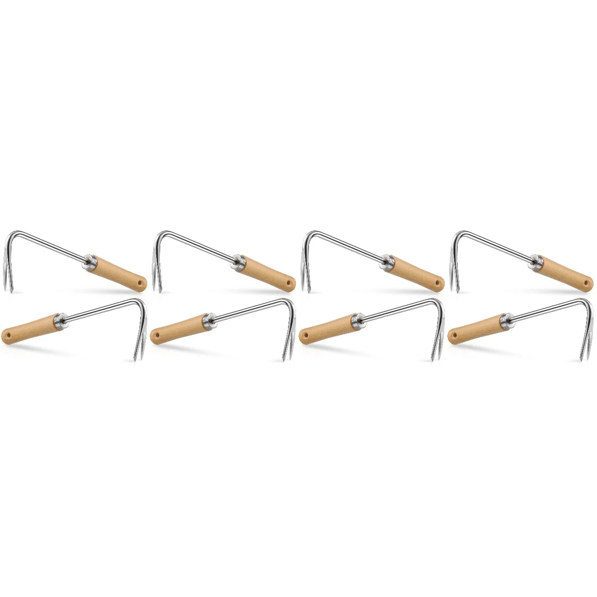 8 Pcs Premium Wood Handle Garden Tool Sturdy Stainless Steel Weeder Hand Weeder Weeder Puller Tool Weeder Puller