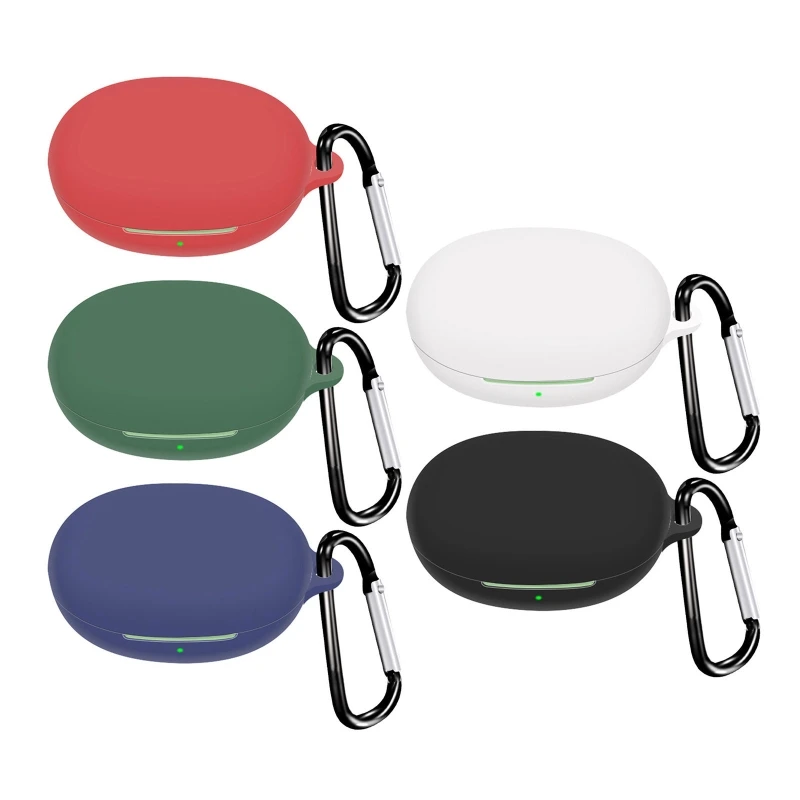 

Silicone Protective Accessories Skin with Keychain for realme Buds Q2S Headset