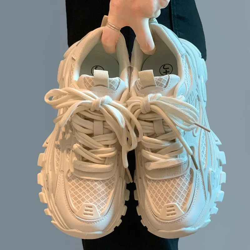 

Casual Sports Shoes2023 Summer New Fashion Increase Comfortable Breathable Thick Sole Lace up Dad's Shoes