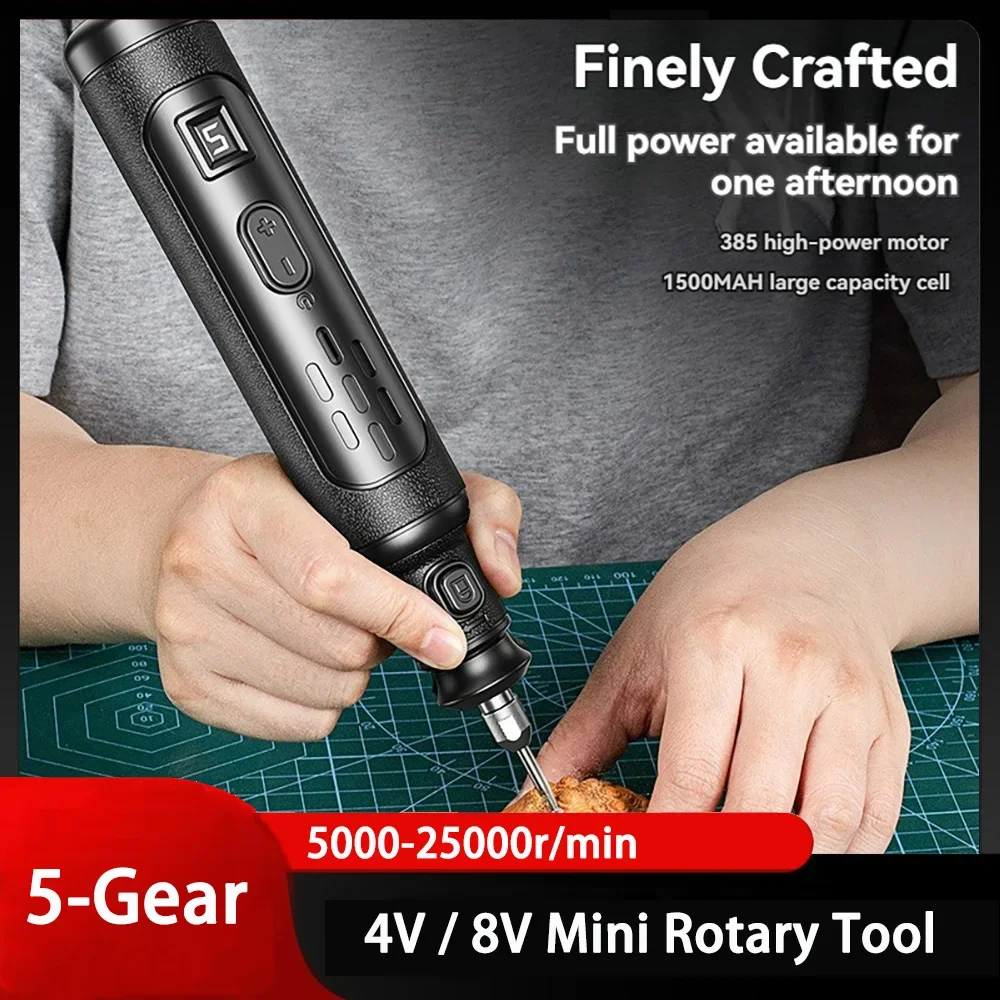 5000-25000r 4 В/8 В Беспроводная электрическая дрель Микро-роторный инструмент Гравер