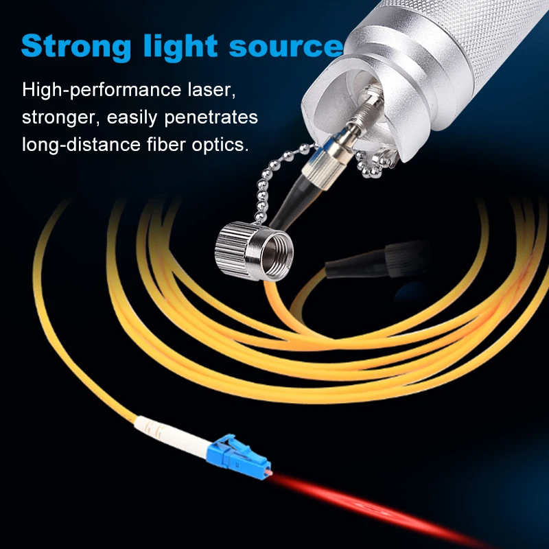 OPTFOCUS Visual Fault Locator 50km Laser Strong Light Source Optical Cable Tester 50mW High Quality Fiber Optic Tester Pen