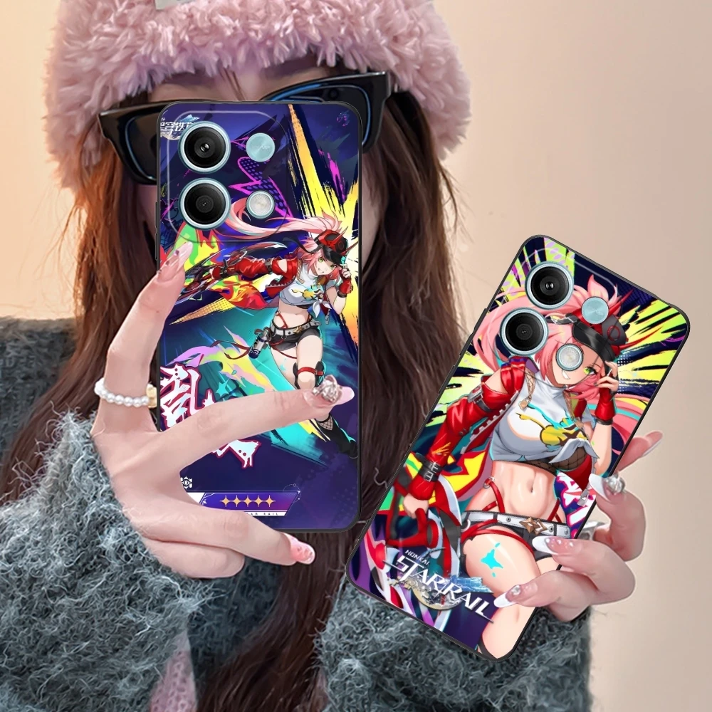 Honkai Star Rail Rappa Mobile Phone Case for Xiaomi POCO M6 M5 M4 M3 X6 X5 X4 X3 F6 F5 F4 F3 F2 C40 Pro GT 5G Black Cover Shell