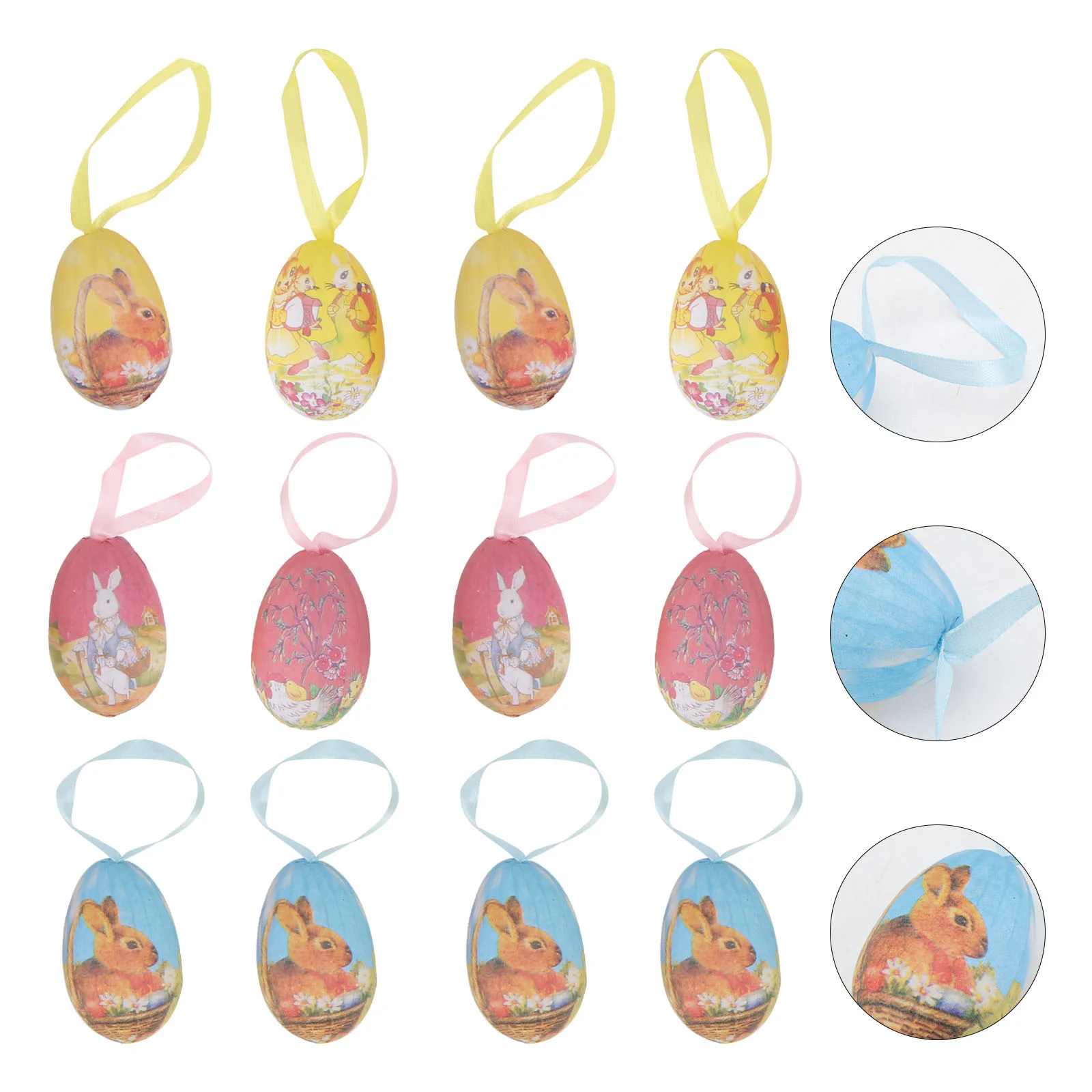 

12pcs Egg Tree Decorations Colored Egg Balls Crafts Egg Chicken Eggs Chicken Eggs