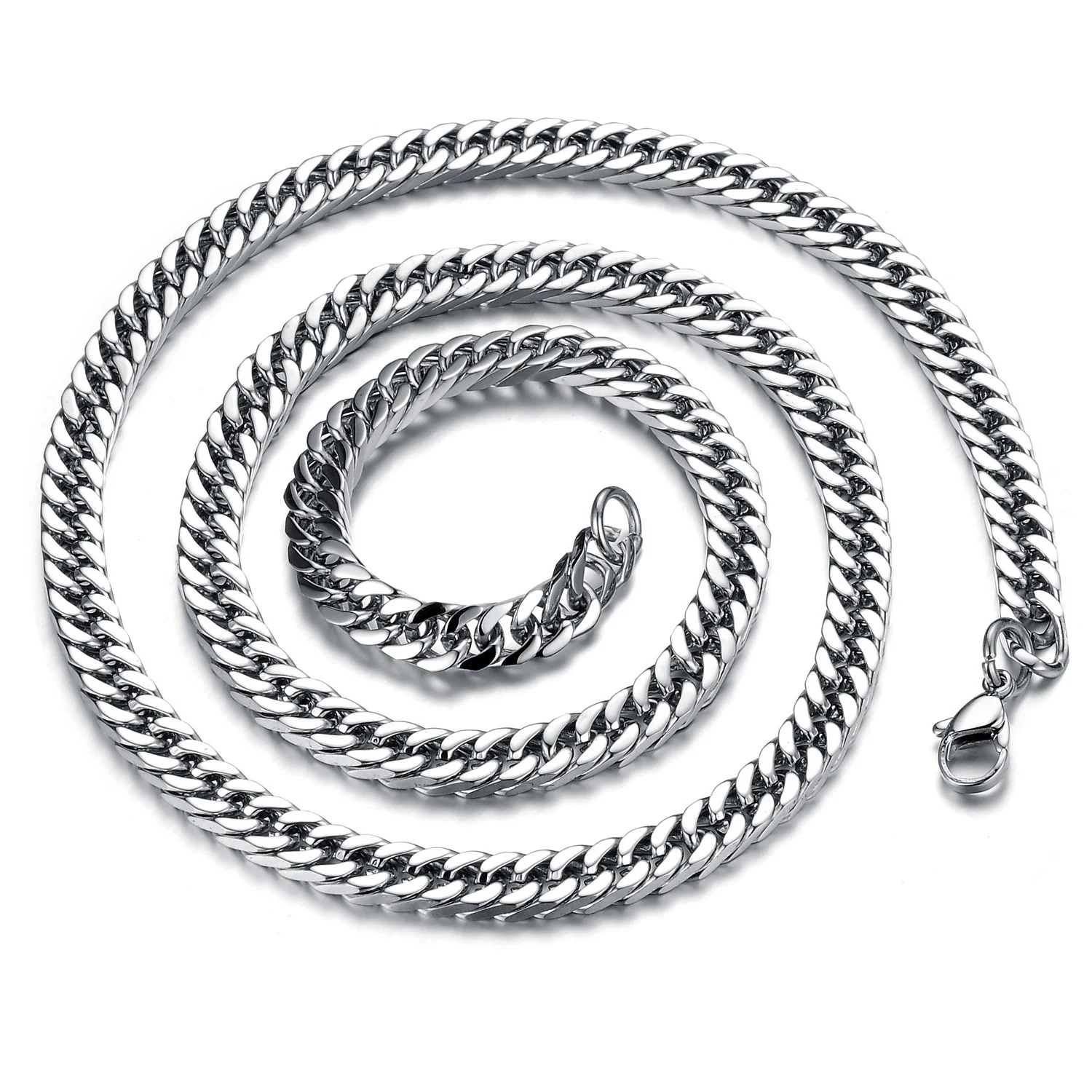 

GgDu Fashion trendy male jewelry Titanium steel flat necklace jewelry all-match personality