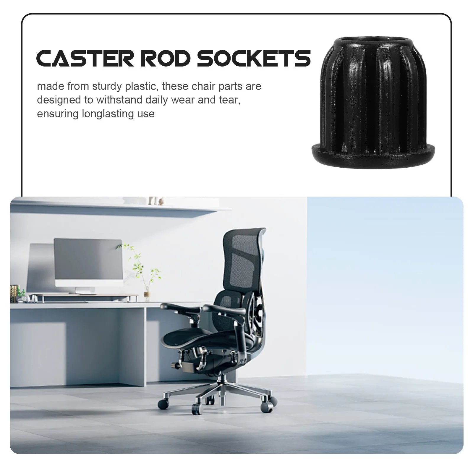 Фото 20 шт. черных втулок для поворотных роликов офисных кресел, сменные детали для компьютерных кресел, вставки для конференц-залов, школ, библиотек №5