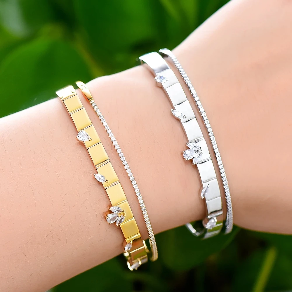 

Missvikki New Trendy Daily Bangle Ring Jewelry Set Gorgeous Exquisite Accessories Women Bijoux Prom Party Jewelry High Quality