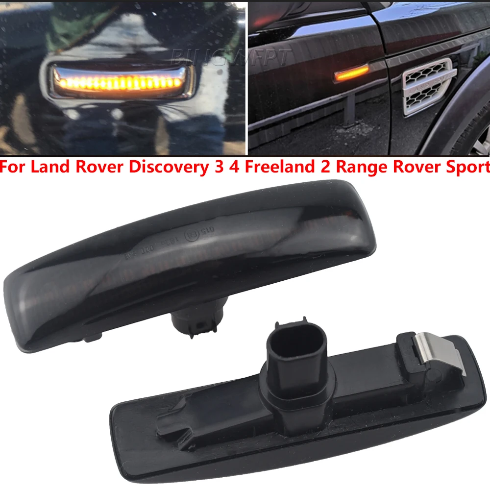 

2 динамических фонаря для Land Rover для LR2 Freelander 2 L359 LR3 Discovery 3 L319 Rang Rover Sport L320 Янтарный светодиодный передний боковой габаритный сигнал