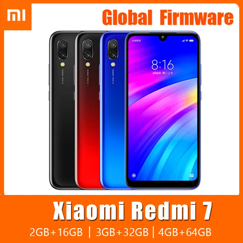

Smartphone Original xiaomi Redmi 7 , Xiaomi Redmi7 Cellphone,Googleplay Google Store Android Cell Phone Fingerprint Dual SIM