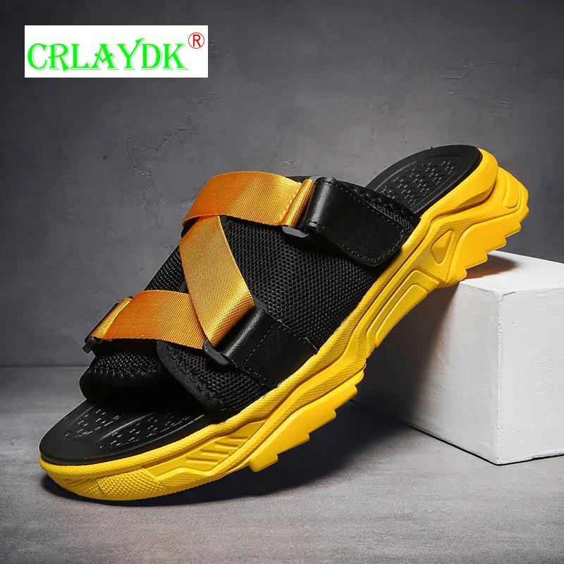 

CRLAYDK Fashion Platform Slippers for Men Breathable Summer Open Toe Sandals Non Slip Walking Shoes Indoor & Outdoor Slides