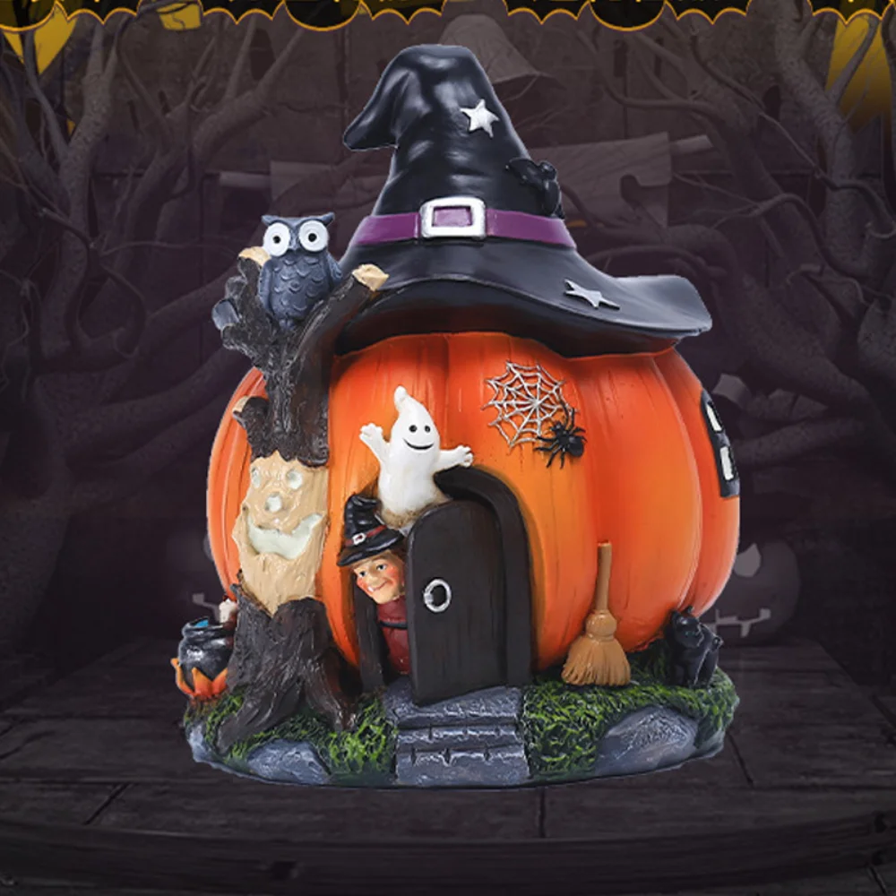 

Украшения для дома в виде тыквы на Хэллоуин, светящийся полимерный дом с привидениями, реквизит для украшения улицы, сада, лужайки, ландшафт...