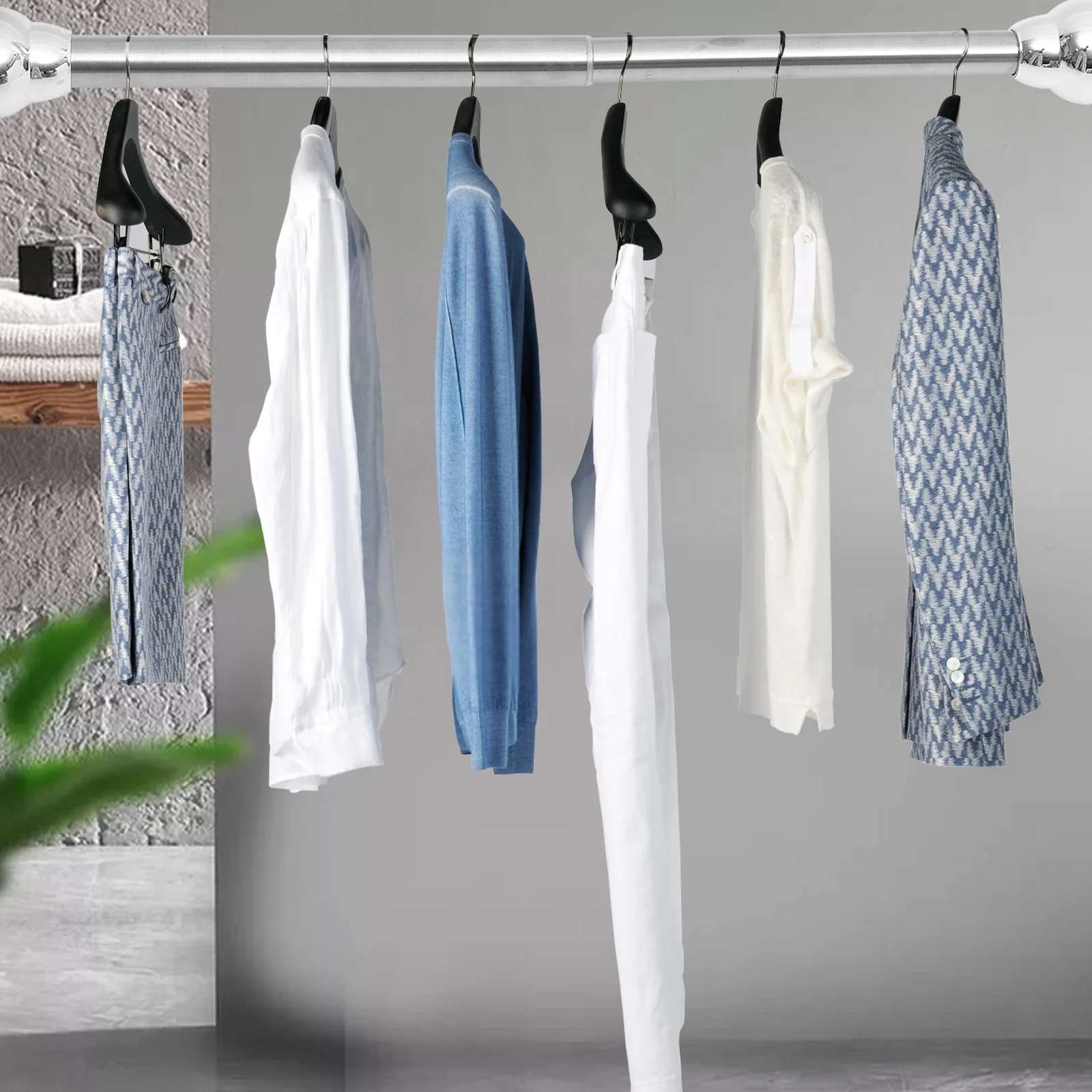 Карниз для ванной комнаты металлическая выдвижная вешалка одежды душ из