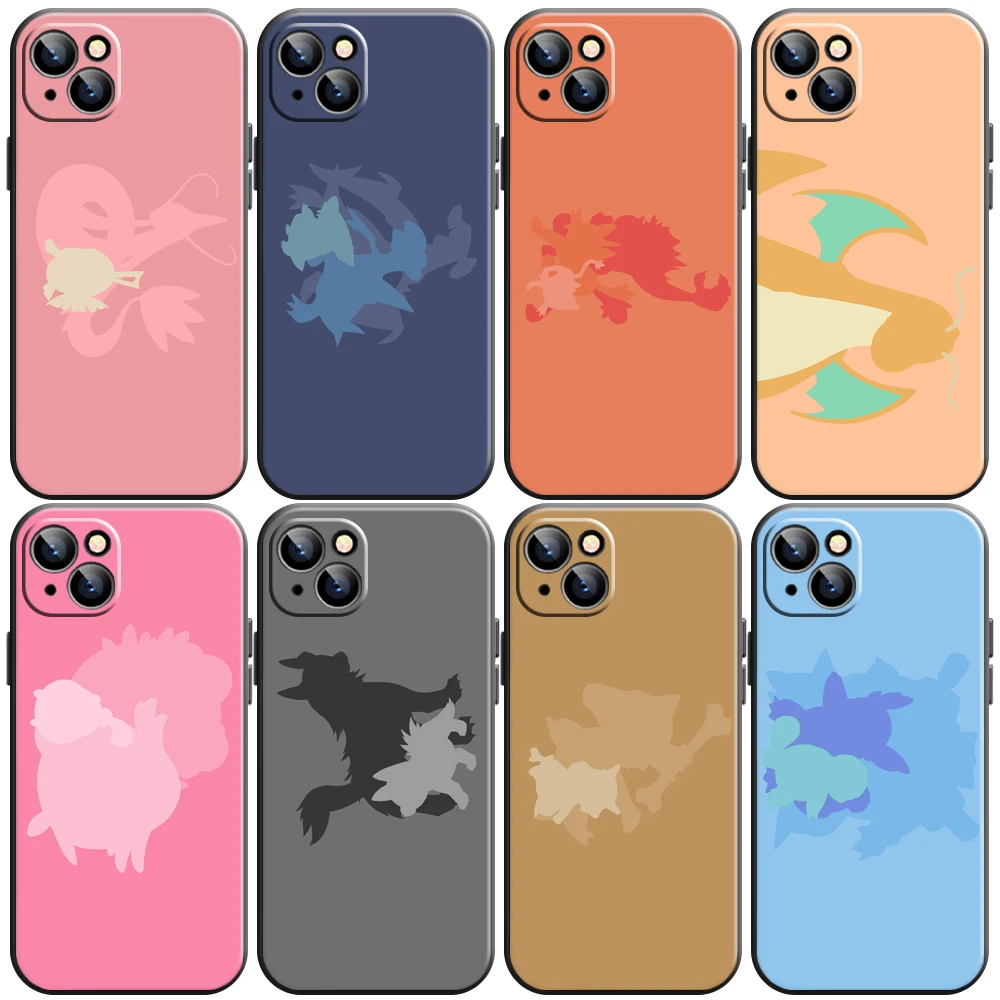 

Pokémon Cute Cartoon Phone Case For iPhone 11 13 12 Pro Max 12 13 Mini X XS XR MAX SE 6 7 8 Plus Soft Liquid Silicon Funda Back